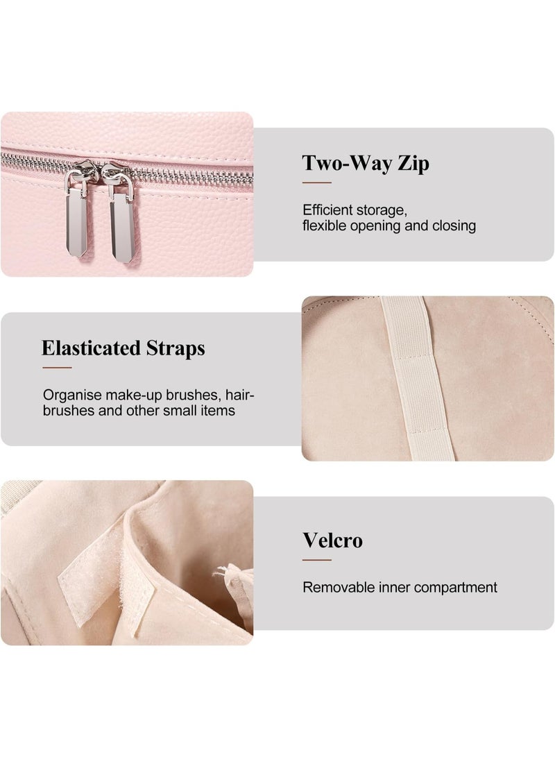 حقيبة مكياج، حقيبة سفر مكياج مع مقصورات ومقبض، حقائب تنظيم مكياج المحمولة، حقيبة أدوات تنظيف للسيدات - Image 3